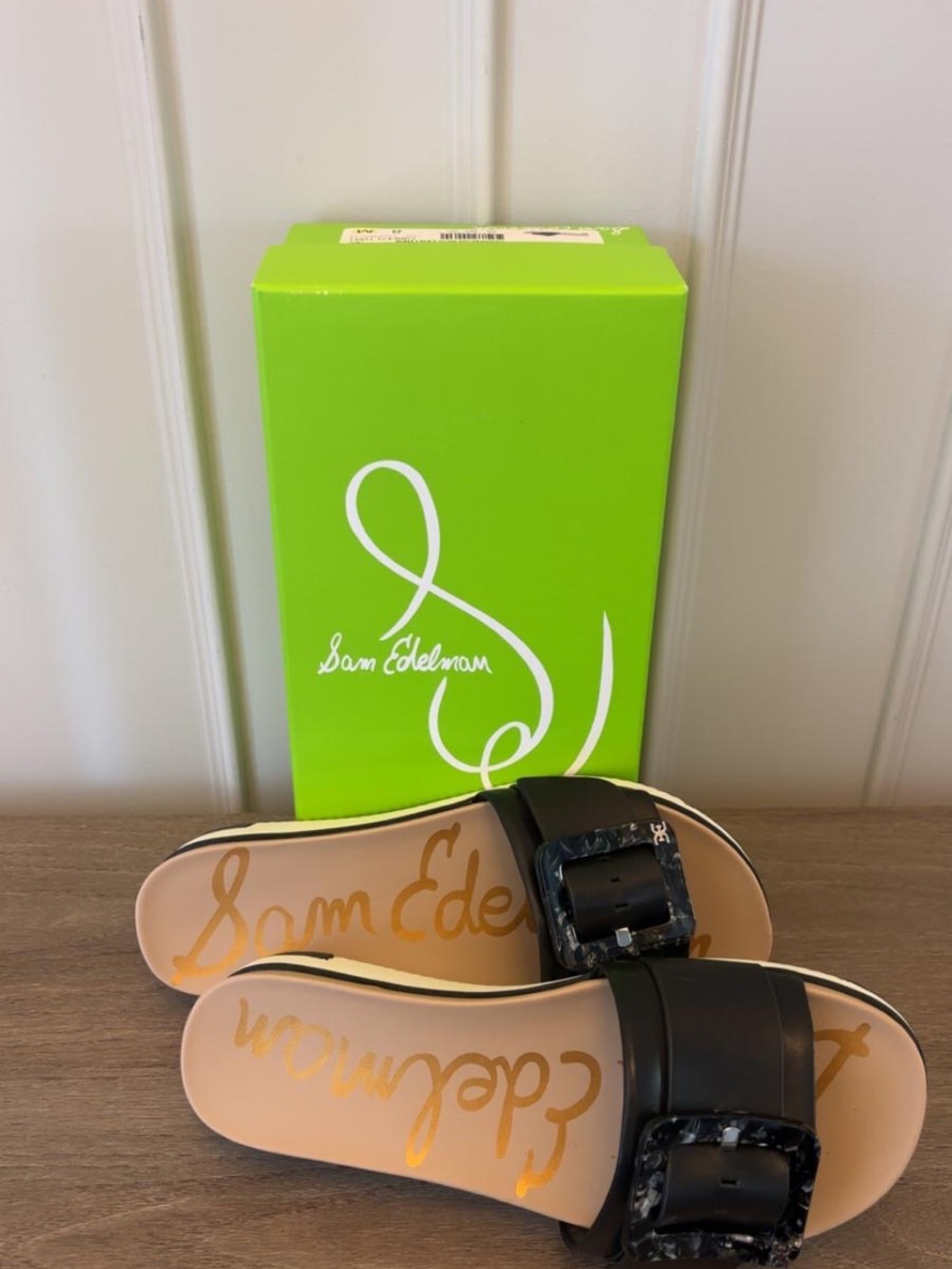 Sam Edelman Ariane Slides Black Buckle Sandals Size 8